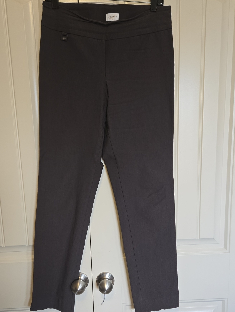 Dark Gray Straight Leg Pull-On Pants